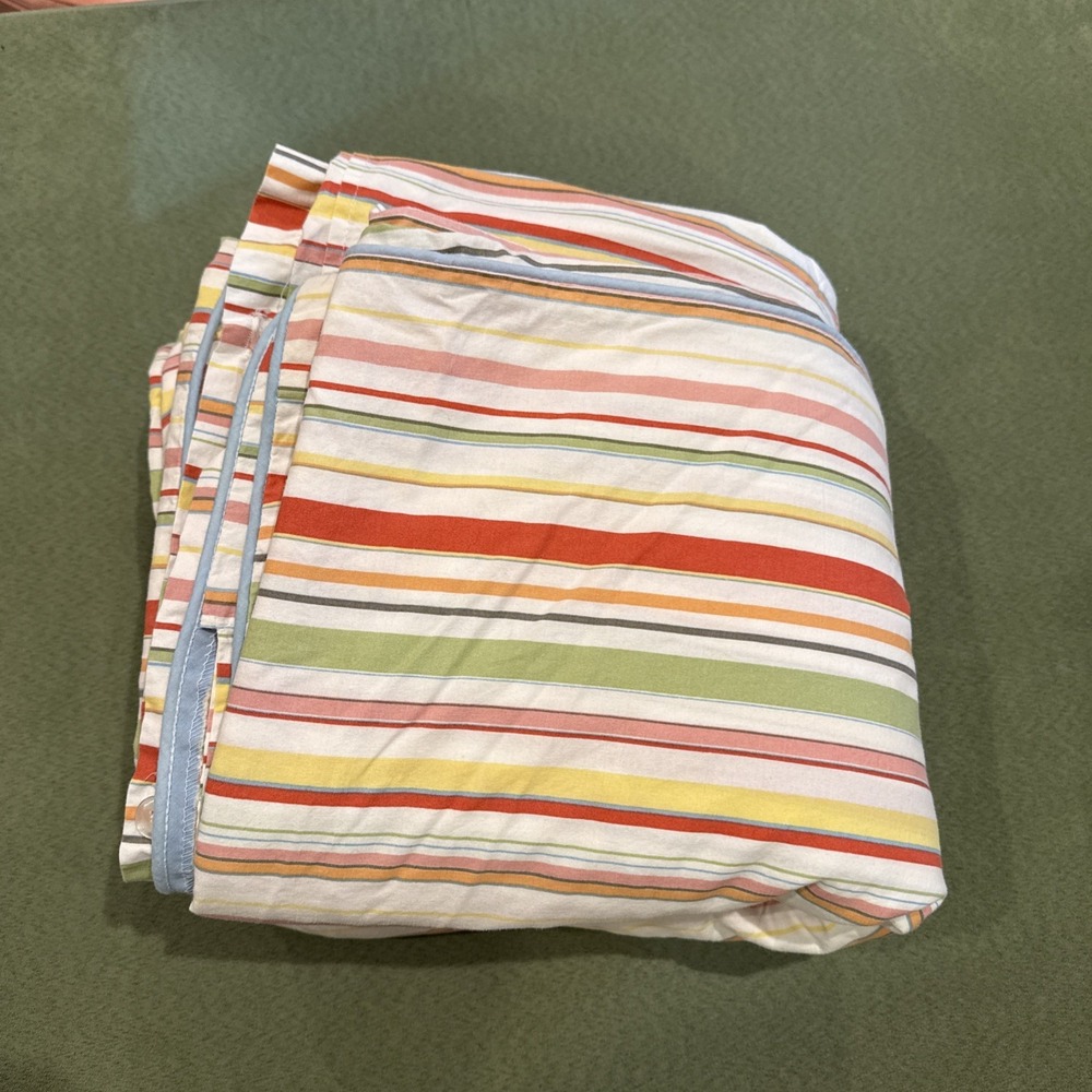 Vtg RALPH LAUREN Harbor View Multicolored Striped FULL/QUEEN Duvet Cover
